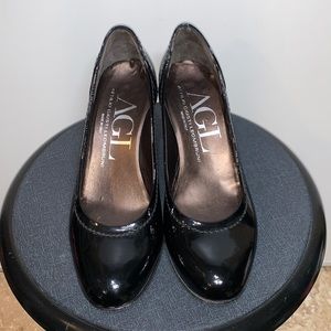 AGL Black Patent Leather 2.5” Heel Pump 36.5